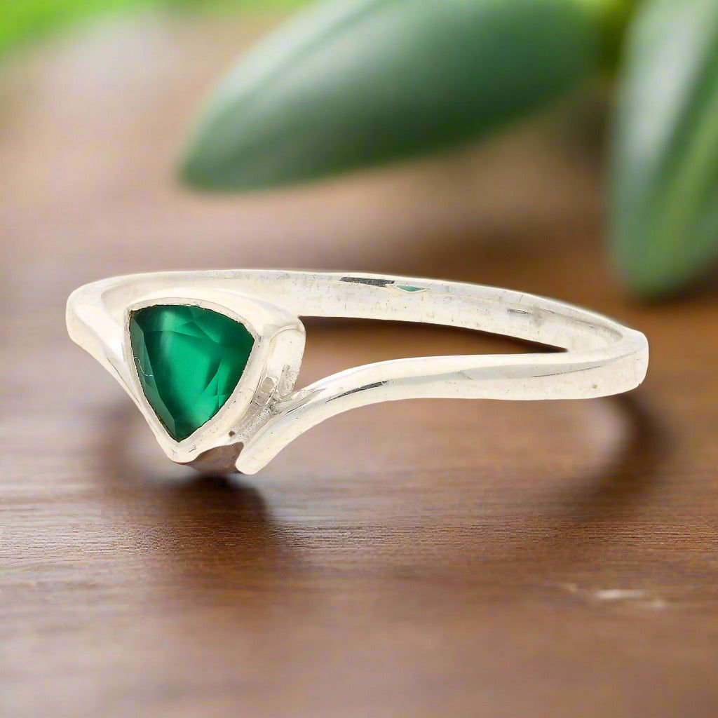 Buy your Green Chalcedony Glow: Trillion-Cut Tranquility Ring online now or in store at Forever Gems in Franschhoek, South Africa