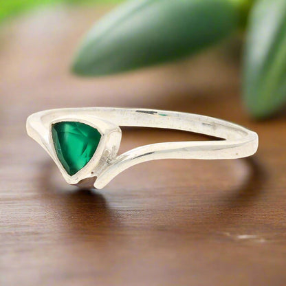 Buy your Green Chalcedony Glow: Trillion-Cut Tranquility Ring online now or in store at Forever Gems in Franschhoek, South Africa