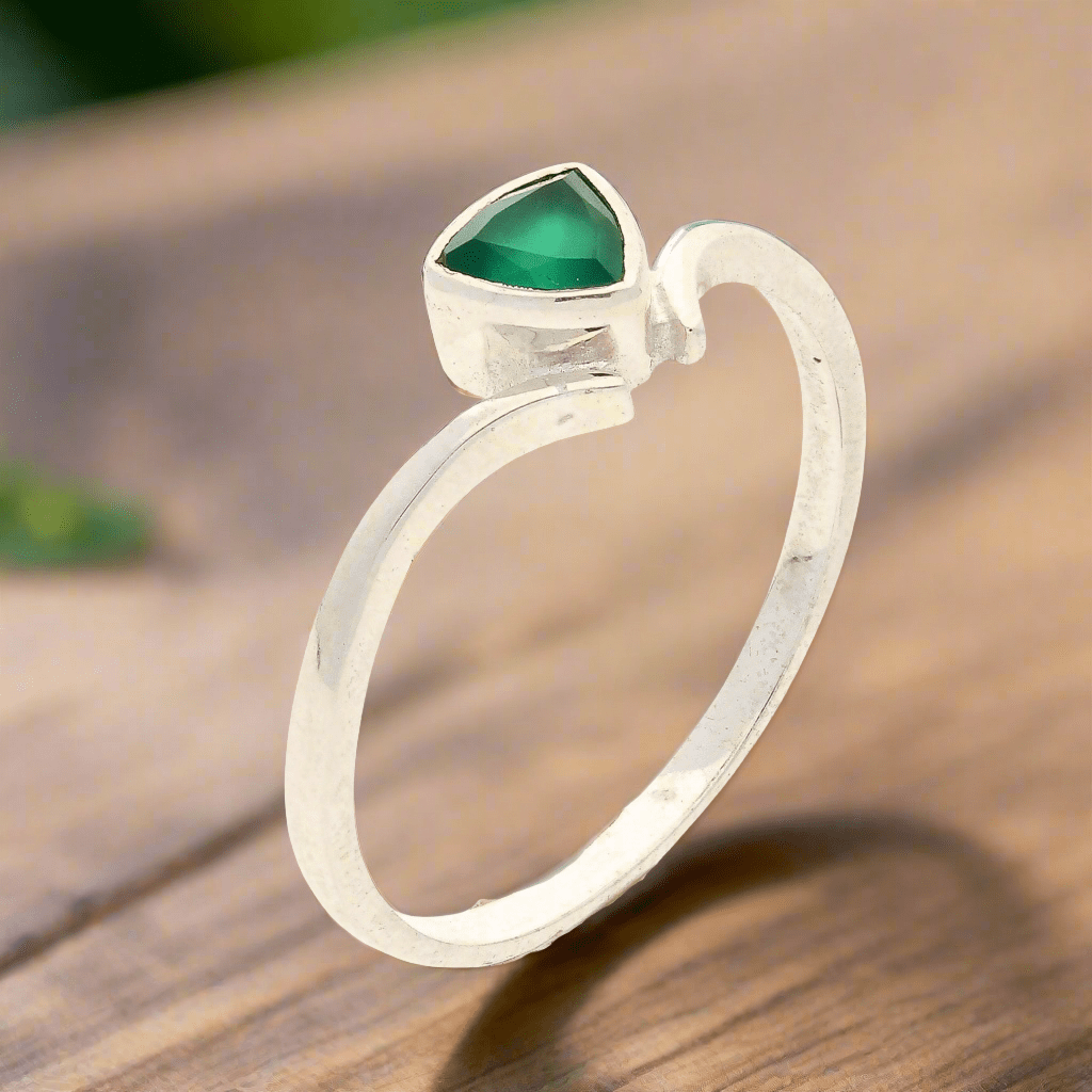 Buy your Green Chalcedony Glow: Trillion-Cut Tranquility Ring online now or in store at Forever Gems in Franschhoek, South Africa