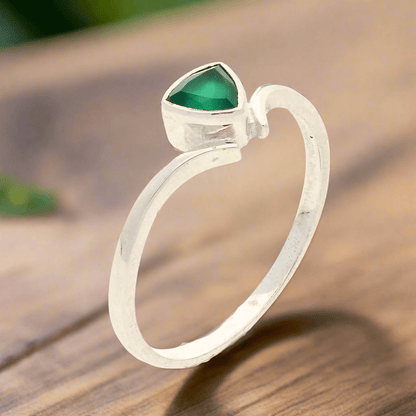 Buy your Green Chalcedony Glow: Trillion-Cut Tranquility Ring online now or in store at Forever Gems in Franschhoek, South Africa