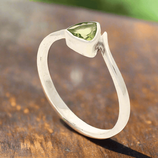 Get your Timeless Treasures: Trillion Green Peridot Ring online now or in store at Forever Gems in Franschhoek, South Africa