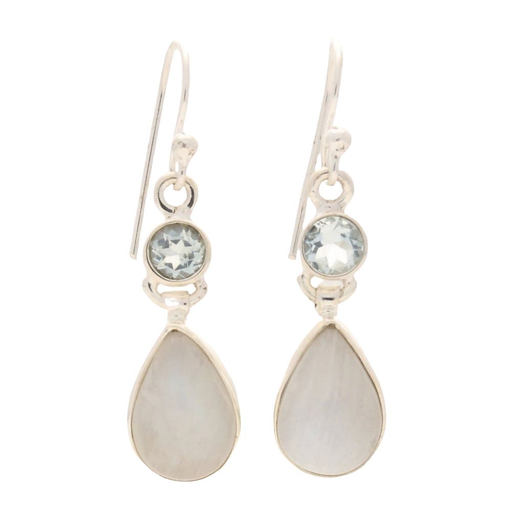 Buy your Twinkle and Shine: Rainbow Moonstone & Blue Topaz Earrings online now or in store at Forever Gems in Franschhoek, South Africa