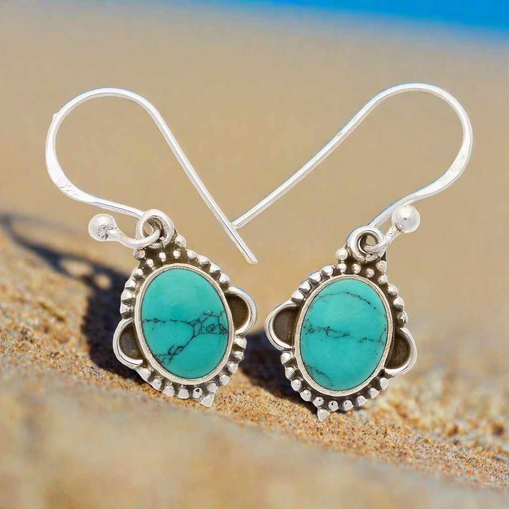 Buy your Turquoise Rawa Sterling Silver Earrings online now or in store at Forever Gems in Franschhoek, South Africa